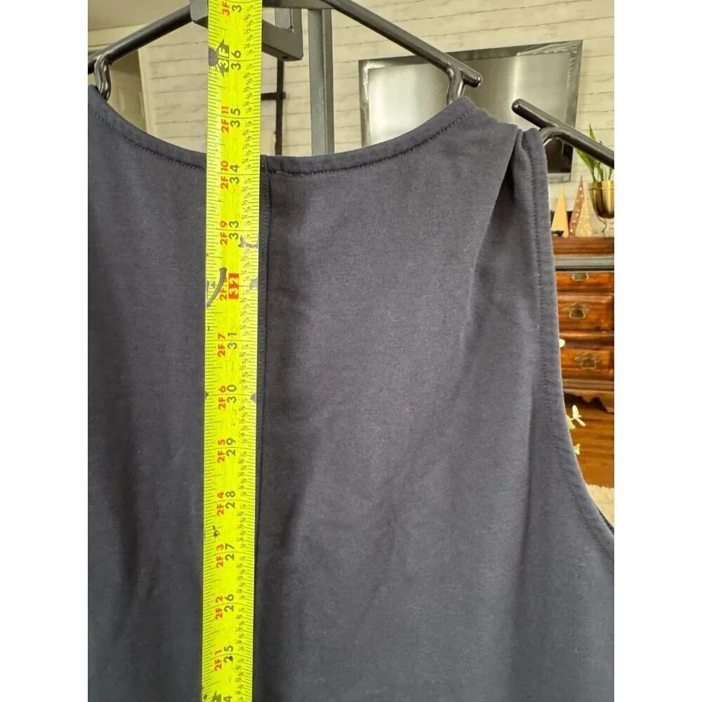 NWT Sundays Skater Sleveeless Round Neck Zip Front Navy Blue Dress Womens Size L - Picture 5 of 8